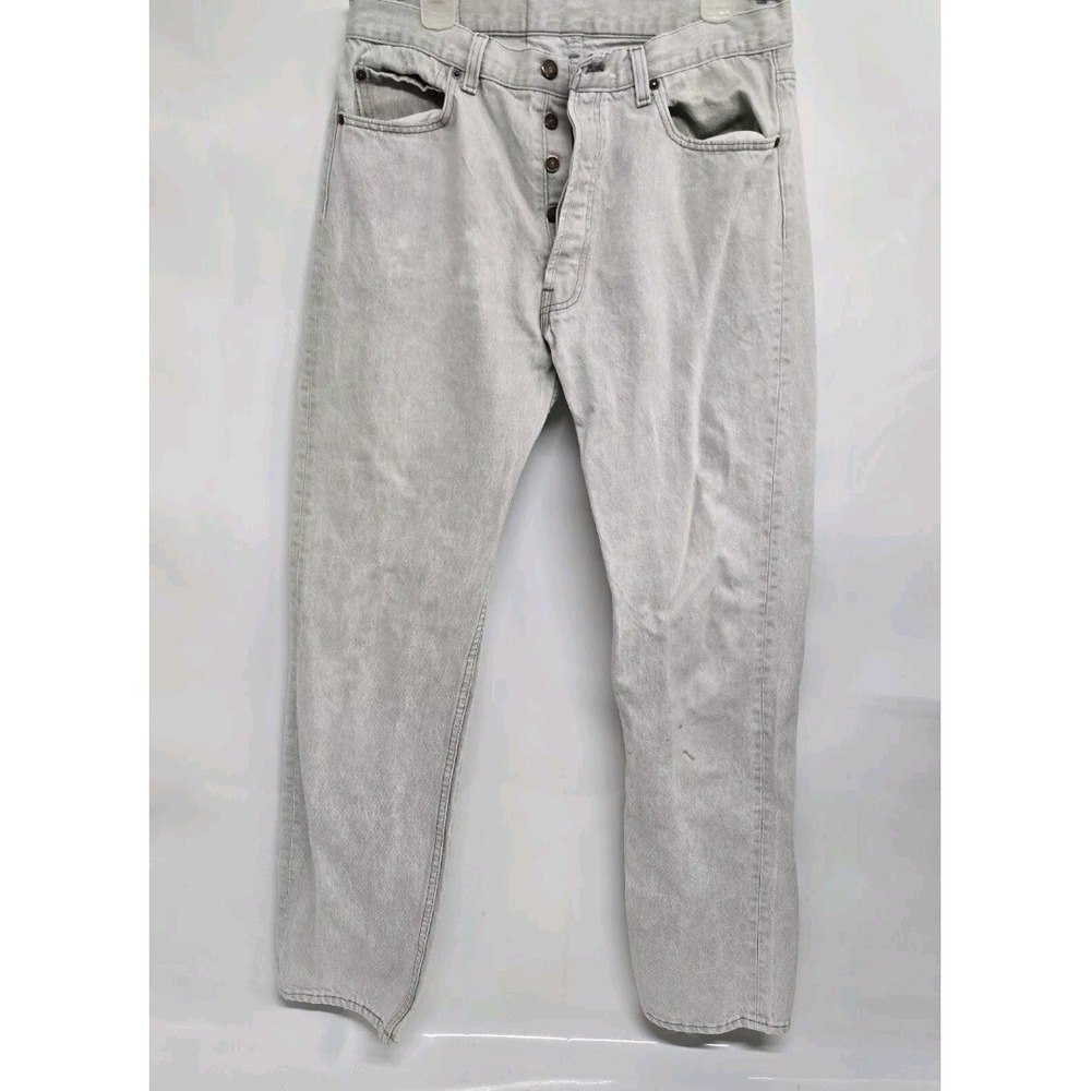 Vintage Levis 501 Gray Jeans Mens 36x34 Made in USA Button Fly Straight Leg